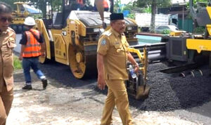 Didampingi Kadis PUPR, Bupati BU Tinjau Progres Pembangunan Jalan