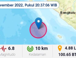 Enggano Diguncang Gempa Magnitudo 6,8