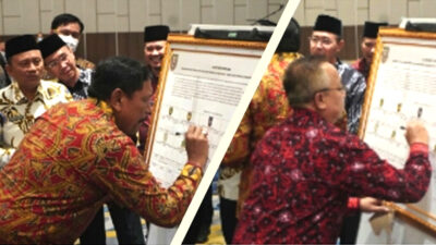 Disaksikan KPK, Kadinkes BU Bersama Bupati Teken Komitmen Pelayanan