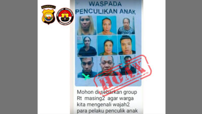 Polda Bengkulu Sebut, Foto Penculik Anak Tersebar di Grup WA “Hoaks”