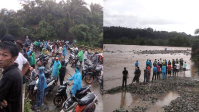 Lepas dari Pegangan Saat Menyeberang, Istri Hanyut di Sungai