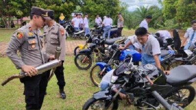 Sepeda Motor Knalpot Brong di Giri Mulya Diamankan Polisi