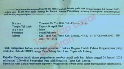 Dilaporkan ke Polisi Oleh Kerabatnya, Begini Penjelasan Pejabat UPT Lebong