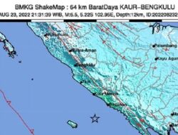 Senin Dini Hari, Bengkulu Utara Diguncang Gempa Magnitudo 4,9
