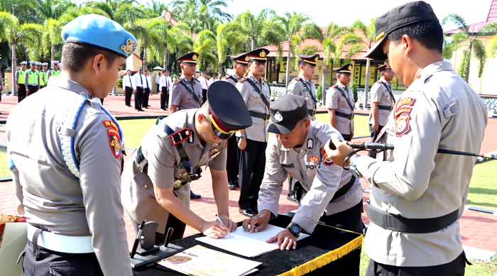 Jabatan 4 Kapolsek Polres Mukomuko Diserahterimakan Sertijab 4 Kapolsek Polres Mukomuko