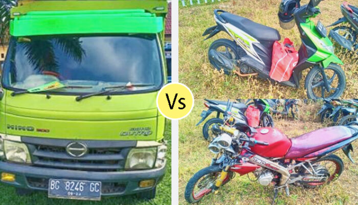 Truk Hino Senggol 2 Sepeda Motor, Satu Orang Dikabarkan Meninggal