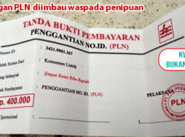 Pelanggan PLN Diimbau Waspada, Kabarnya Ada Oknum Mengaku Petugas Meminta Biaya