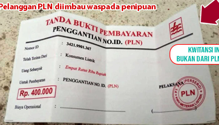 Pelanggan PLN Diimbau Waspada, Kabarnya Ada Oknum Mengaku Petugas Meminta Biaya