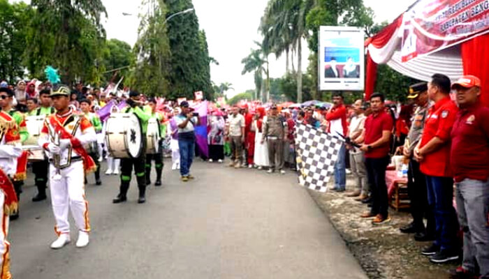 Ribuan Peserta Pawai Pembangunan Meriahkan HUT ke78 Kemerdekaan RI di Bengkulu Utara