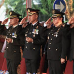 Upacara Penurunan Bendera di Banyuasin