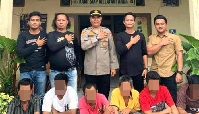 Polsek Sungsang Amankan Enam Terduga Pelaku Pencurian Tangki PDAM