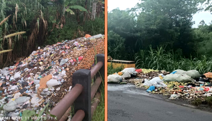 Sampah Menumpuk di Sejumlah Titik Pinggir Jalan Utama Ujan Mas Kepahiang
