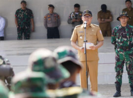 Pj Bupati Banyuasin Buka Latihan Uji Siap Tempur Kompi Yonif Zeni Konstruksi