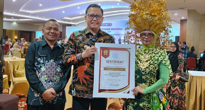 Pj. Bupati Banyuasin Terima Penghargaan Penanggulangan AIDS-TBC-MALARIA 2024