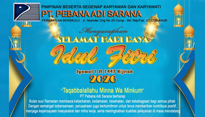 PT Pebana Adi Sarana Sampaikan Ucapan Ramadhan dan Idul Fitri 1447 H
