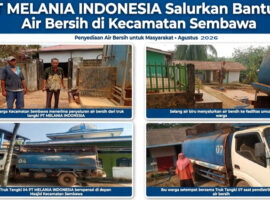 Wujud Kepedulian PT Melania Indonesia, Bantu Air Bersih di Kecamatan Sembawa