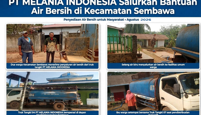Wujud Kepedulian PT Melania Indonesia, Bantu Air Bersih di Kecamatan Sembawa