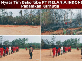 Aksi Nyata Tim Bakortiba PT Melania Indonesia Melakukan Pemadaman Karhutla di Desa Mainan